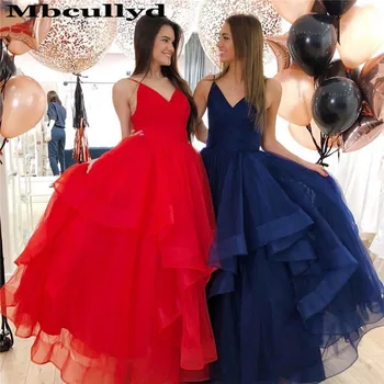 

Mbcullyd Puffy Tulle Prom Dresses Long 2020 Ruffled Formal Imported Evening Dress Vestidos de fiesta largos elegantes de gala