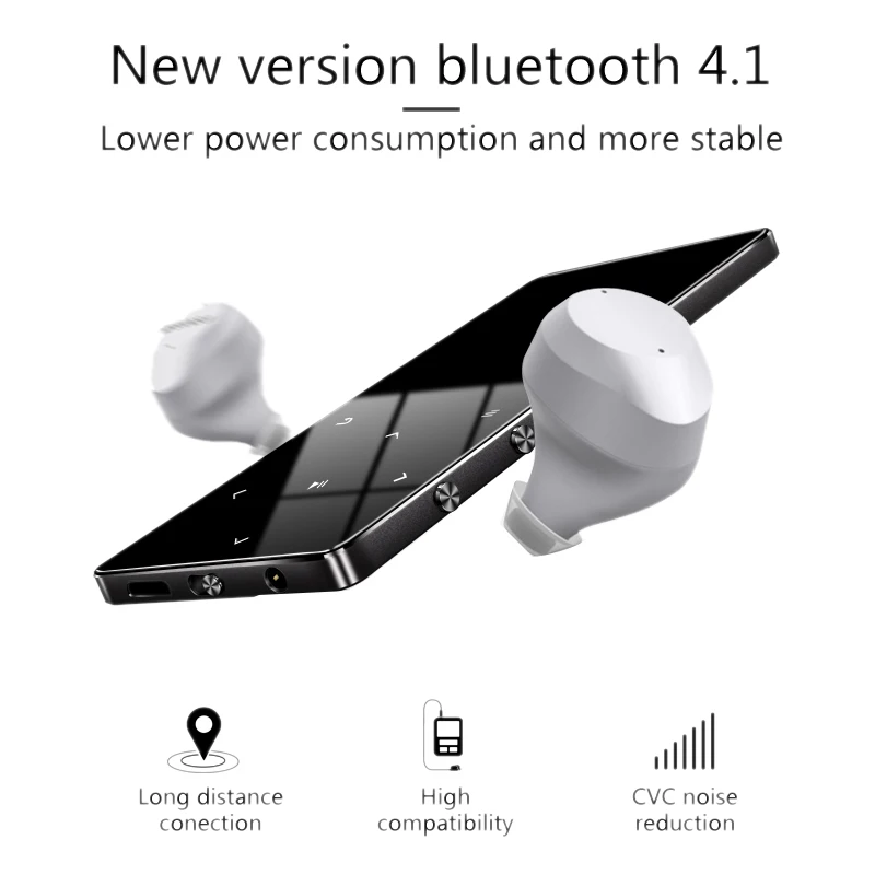 Металлический Bluetooth спортивный MP3-плеер Портативный аудио со встроенным динамиком радио Электронная книга цифровой диктофон музыкальный плеер