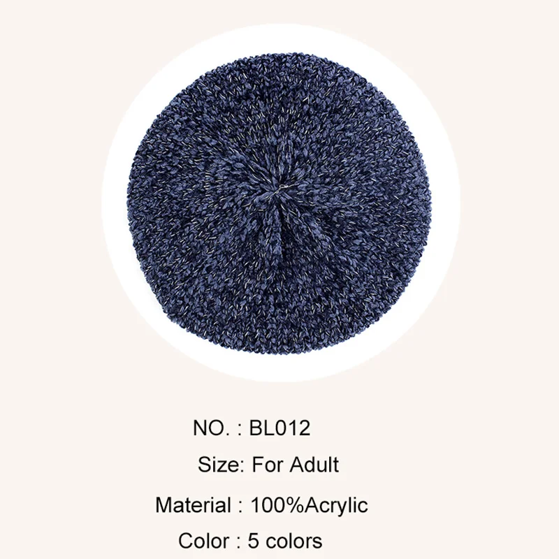 Geebro New Stylish Berets Chenille Material Winter Berets For Women Warm Knitted Hat Female Autumn Painter Caps Lady warm hats 3