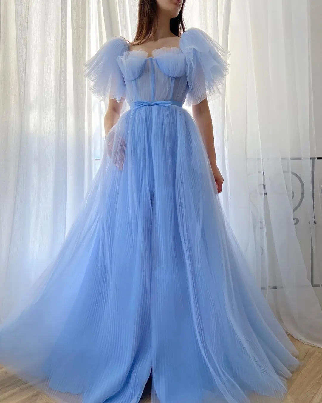 baby blue formal gown