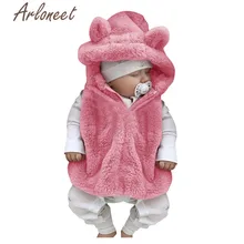 ARLONEET/пальто с героями мультфильмов; теплое зимнее плотное пальто для новорожденных девочек; Верхняя одежда без рукавов на молнии; пальто с капюшоном; хлопковая верхняя одежда для девочек