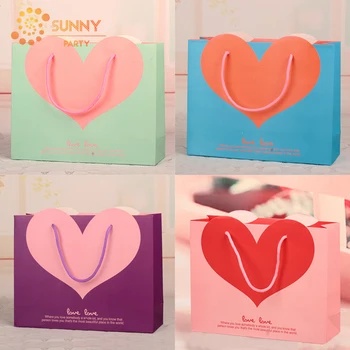 

Red Heart Paper Package Bags S/M/L Tote Bag Confession Souvenir Gift Packaging Party Wedding Supplies for Girls Birthday Gifts