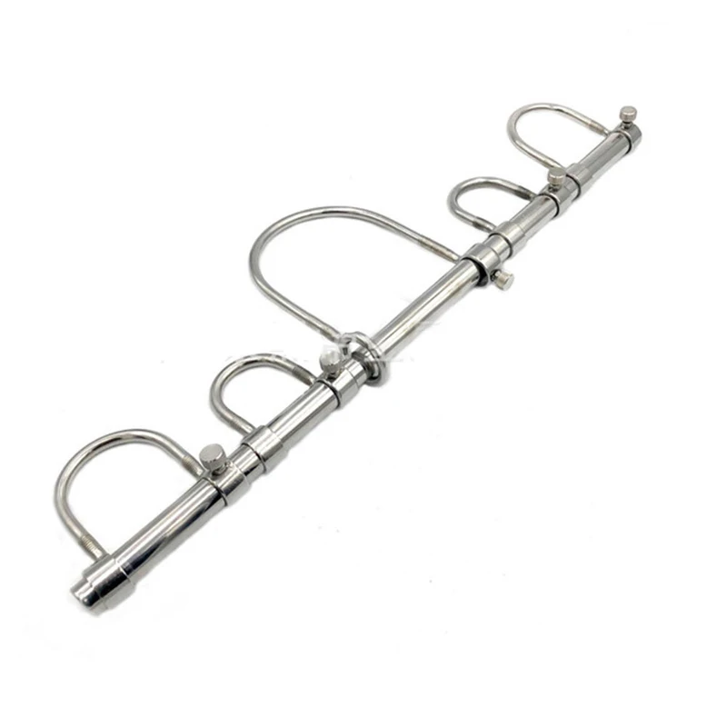 Stainless Steel BDSM Bondage Kneeling Torture Restraints Handcuffs Ankle Cuffs Collar Device Set Sex Toys For Couples Slave 2