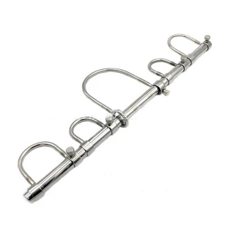 Stainless Steel BDSM Bondage Kneeling Torture Restraints Handcuffs Ankle Cuffs Collar Device Set Sex Toys For Couples Slave