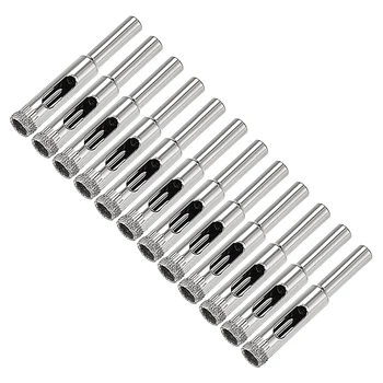 

uxcell 12pcs 8mm Diamond Drill Bit Hole Saw for Tile Glass Marble Granite Fiberglass Ceramic Tool Silver Tone