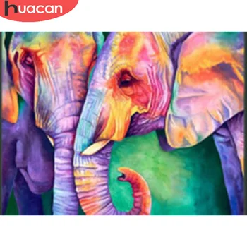 

HUACAN Diamond Painting Elephant Cross Stitch Diamond Embroidery Sale Animal Rhinestones Pictures Needlework Crafts Kit