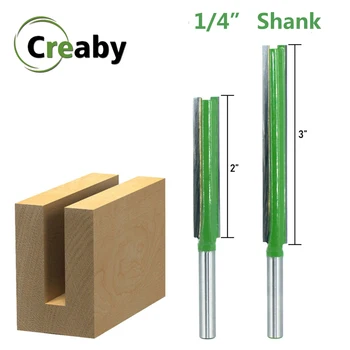 

1/4 Shank Router Bit Extension Long Straight Milling Cutter Trimming CNC Bit for Wood Edge Cutting
