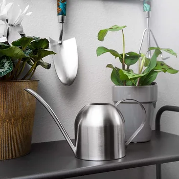 

500ml Watering Pot Stainless Steel Gardening Potted Small Watering Can Indoor Succulent Bonsai Long Spout Watering Flower Kettle