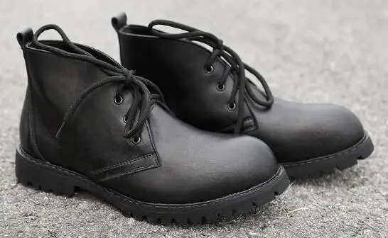 

Spring Autumn Genuine Leather Military boots Fashion lace-up falt ankle boots round toe oxford