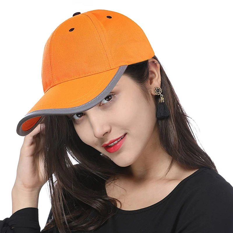 Высокая видимость Светоотражающая бейсбольная кепка Защитная шляпа трикотажная ткань открытый рабочий шлем безопасности шляпа