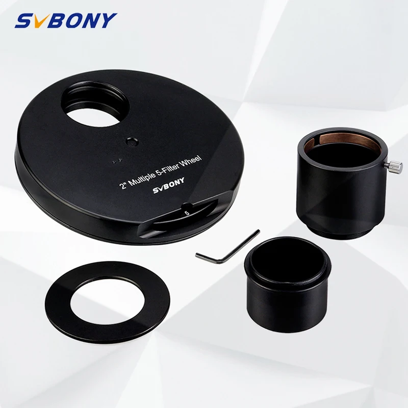 US $89.99 Svbony 2 Inch 5 Position Multiple Filter Wheel Filter Revolver For Telescope To Ccd Camera W M48 To 2 T Adapter W9103b