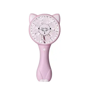

Cartoon Fox Mini Folding Usb Rechargeable Small Fan Portable Silent Decompression Handheld Fan Creative