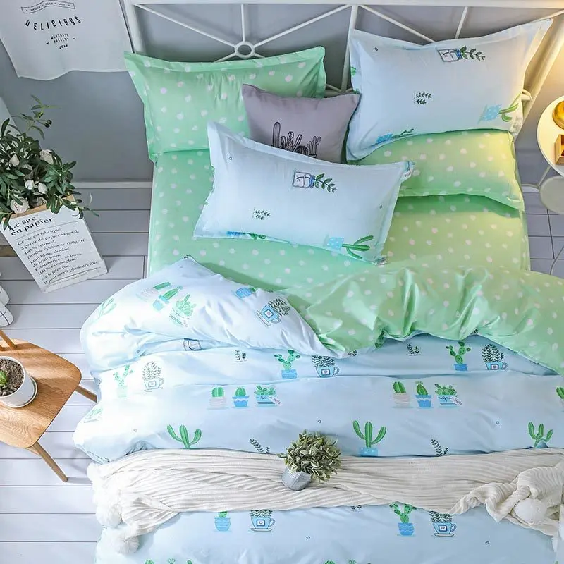 

Cactus 4pcs Girl Boy Kid Bed Cover Set Duvet Cover Adult Child Bed Sheets And Pillowcases Comforter Bedding Set 2TJ-61017