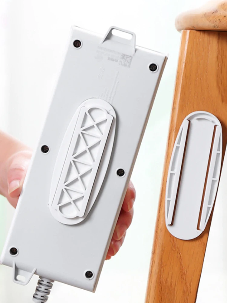 

Self-Adhesive Desktop Socket Fixer Cable Organizer Seamless Punch-free Plug Sticker Holder Wall Fixer Power Strip Holders