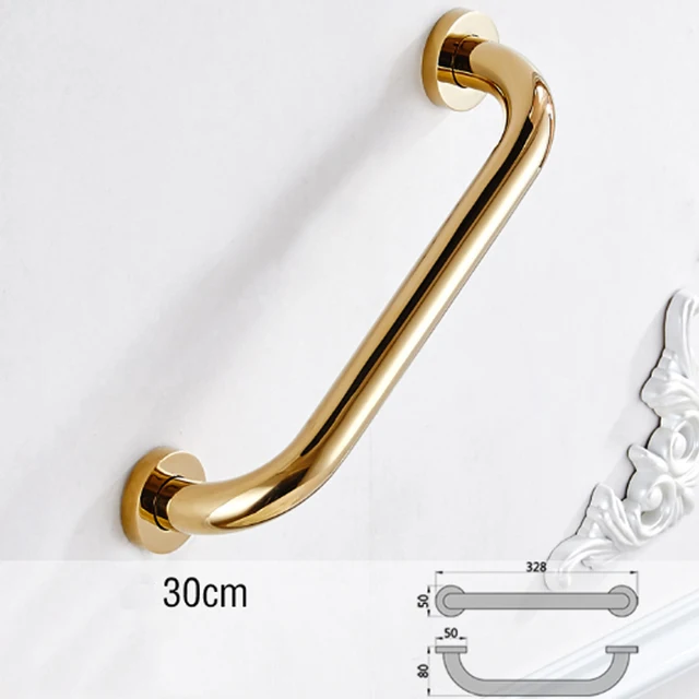 Gold Grab Bar Shower Safety Support Handle Wall Mount Brass Vintage