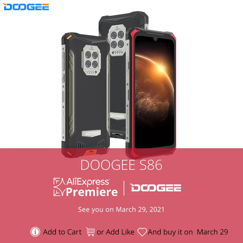 Doogee s86 ip68/ip69k áspero smartphone 6gb ram 128gb rom 8500mah bateria super telefones celulares heliop60 octa núcleo celular