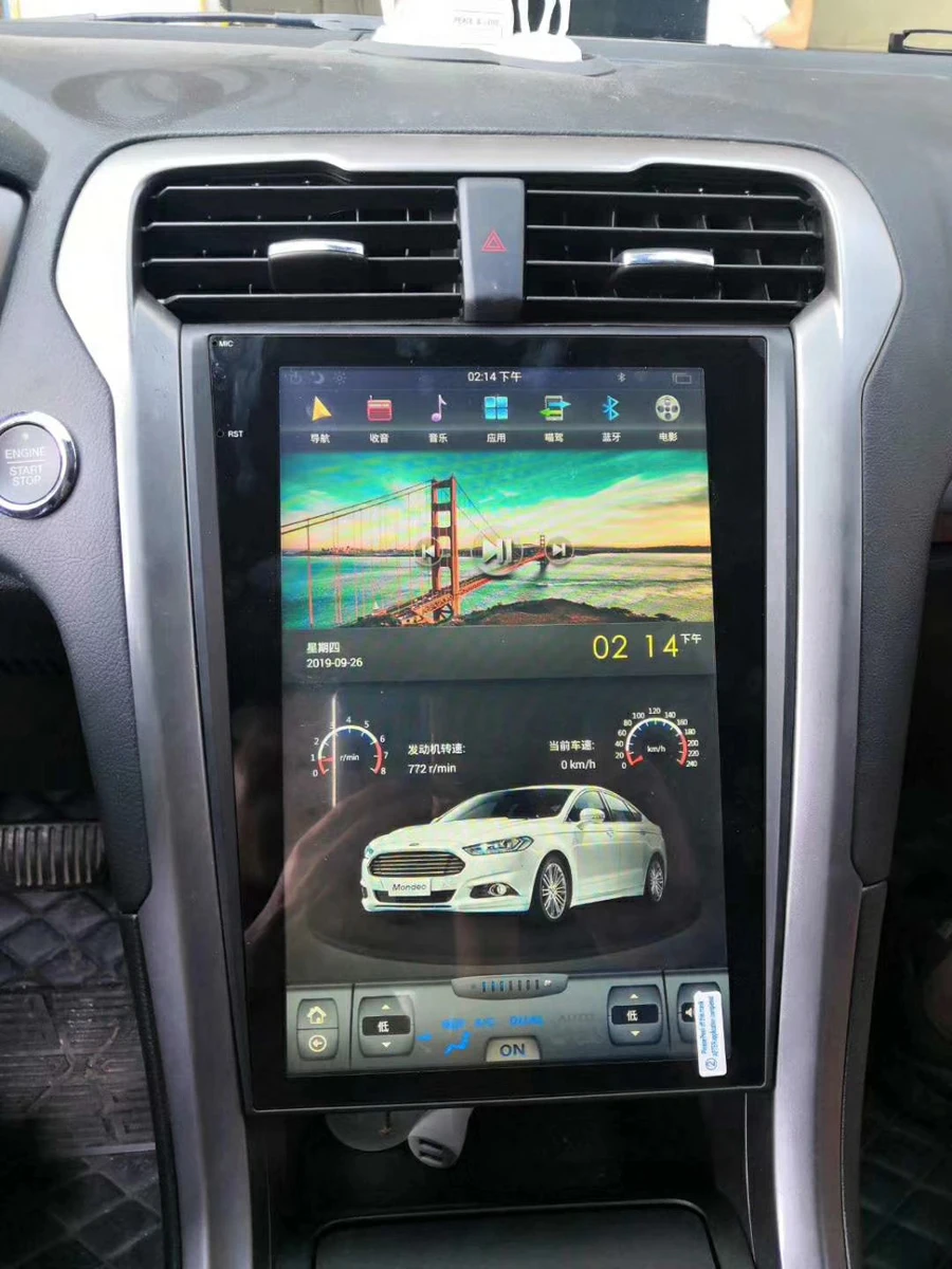 12," вертикальный ips экран Автомобильный Радио плеер для FORD MONDEO SYNC3 gps PX6 tesla carplay головное устройство Android 8,1 Автомобильный мультимедийный