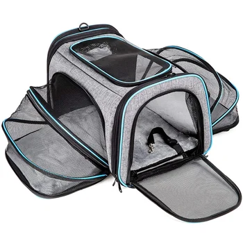 

Cat Carrier Airline Approved Pet Carrier,Expandable Soft Sided Dog Travel Carrier Bag with Removable Fleece Pad and Pockets