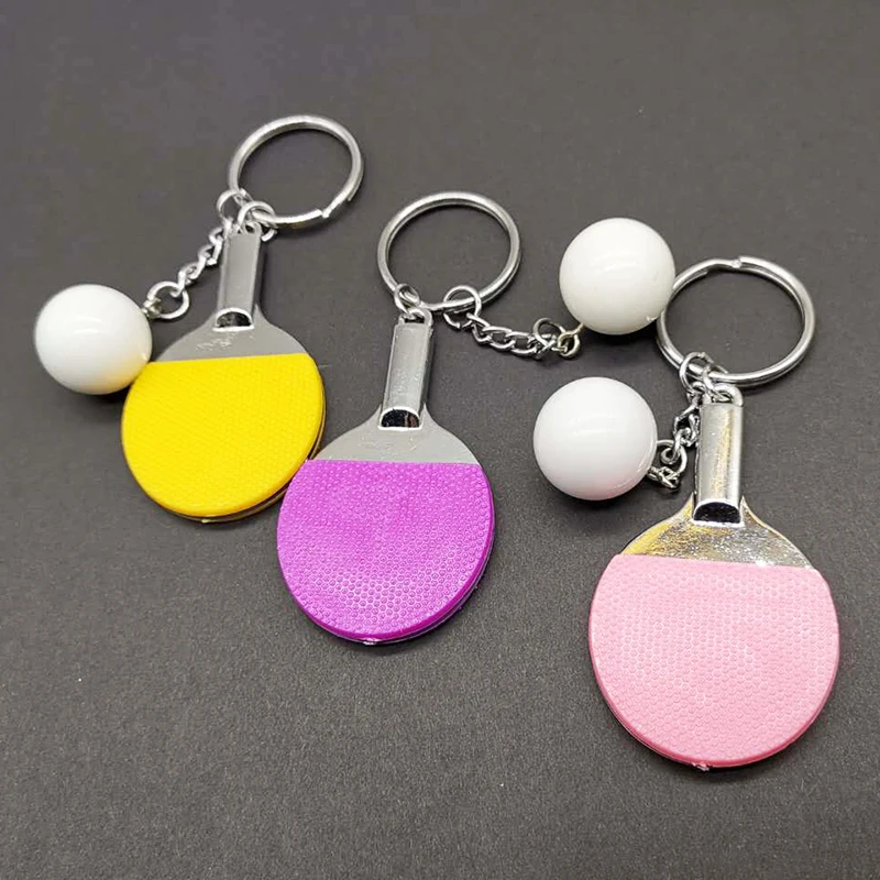 Table Tennis Ball Keychain Sports Souvenirs Simulation Racket Key Pendant Bag Ring Memento Fans Gifts | Спорт и развлечения