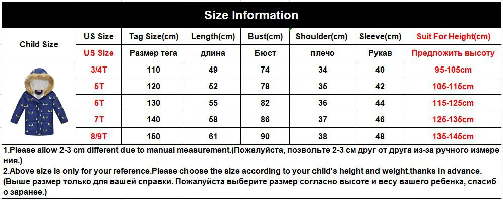 jacket size