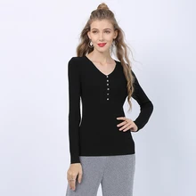 Autumn Winter Simple Sweater Women 2020 Ladies Solid Knitting Pullovers V Neck Ladies Bottoming Jumper Tops New 2020 Pull Femme