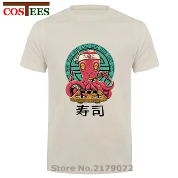

Japan Cartoon style Geek Octo Sushi Bar t shirt men Funny Octopus chef sushi t-shirt for foodies gift tasty food tshirt camiseta