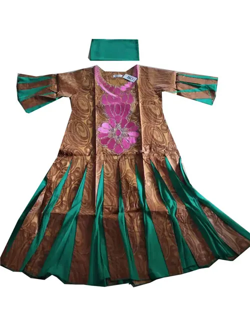 MD bazin riche, африканские платья для женщин, платье с вышивкой из шифона, Женская традиционная африканская одежда, платья для свадебной вечеринки - Цвет: Light Brown-P