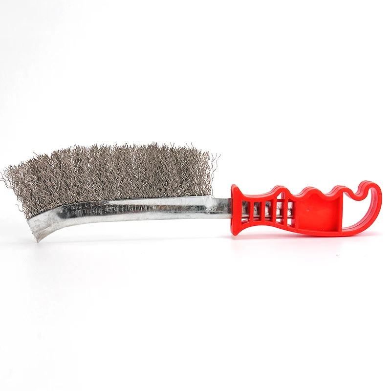 

1*Stainless Steel Brush For Brush Metal Rust Hand Tools Steel Wire Cleaning Removal Welding Prep Red+Silver Workshop Red+Silver