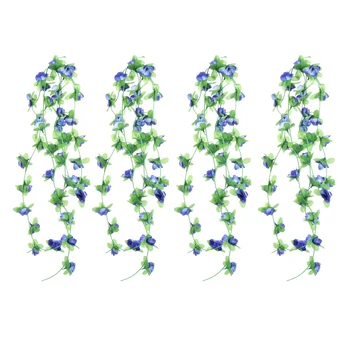 

4Pcs Rose Rattan Adornment Artificial Practical Simulation Flower Rattan for Bedroom Garden Living Room