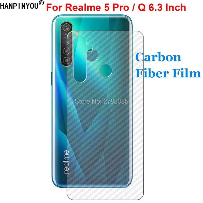 

For OPPO Realme 5 Pro / Q 6.3" New Durable 3D Anti-fingerprint Carbon Fiber Back Film Rear Screen Protector (Not Tempered Glass)