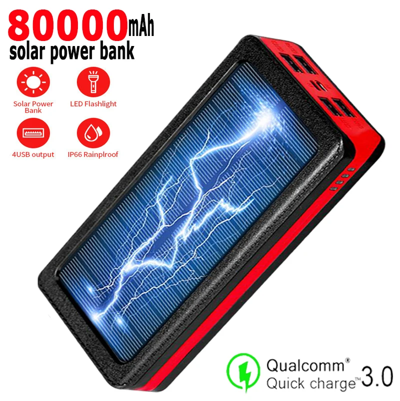 Внешний аккумулятор на солнечной батарее 80000 мАч 4usb порта|Внешние аккумуляторы| |