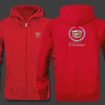 

Cadillac logo zipper Hooded Sweatshirt Winter Sweatshirts Zipper Jacket Cotton Coat Fashion Hoodie