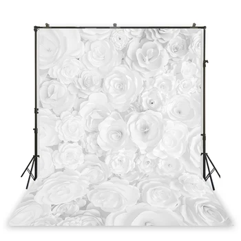

HUAYI white floral background solid color backdrop artistic photos back drop wedding decoration art fabric backdrop xt-6799