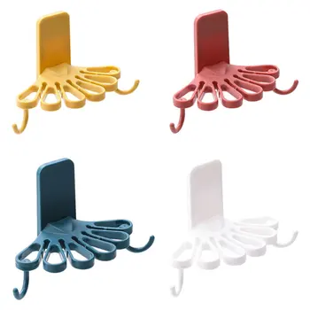 

4Pcs Hooks Fashion Punch Free Self-Adhesive Creative Wall Towel Hooks Wall Organizer Hooks Wall Storage Rack for Kitchen Bathroo