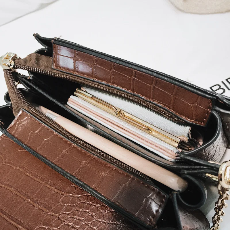 

Korean-style Stereo Stereotypes Square Sling Bag Shell-Shaped Stone Pattern Multilayer Shoulder Oblique WOMEN'S Bag