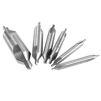 

6Pcs/set HSS Center Drills Bits Set 1/1.5/2/2.5/3/5 Accurate Positioning Metal Center Drill Bits Kit ALI88
