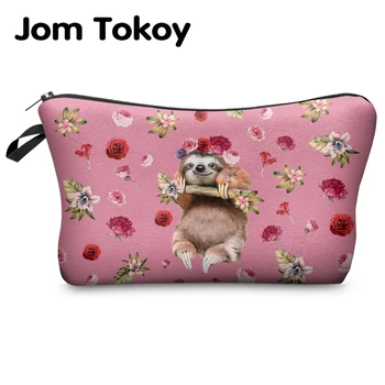

Jomtokoy Women Cosmetic Bag Sloth pattern Digital Printing Toiletry bag For Travel organizer Makeup Bag hzb1014
