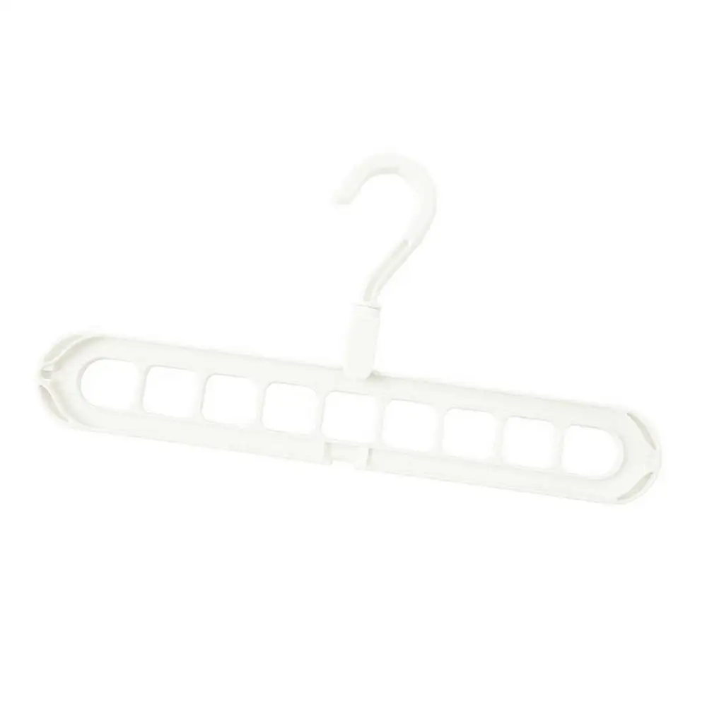 Белый Plastic Multi-Layer Wardrobe Rack Hanger Nine Hole Magic Hanger Balcony Rack Home Hanging Clothes Drying Rack Storage Hook - Цвет: Белый