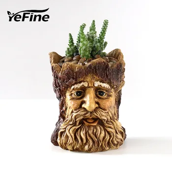 

YeFine Original Resin Character Flower Pot Resin Tree Head Face Flower Pot