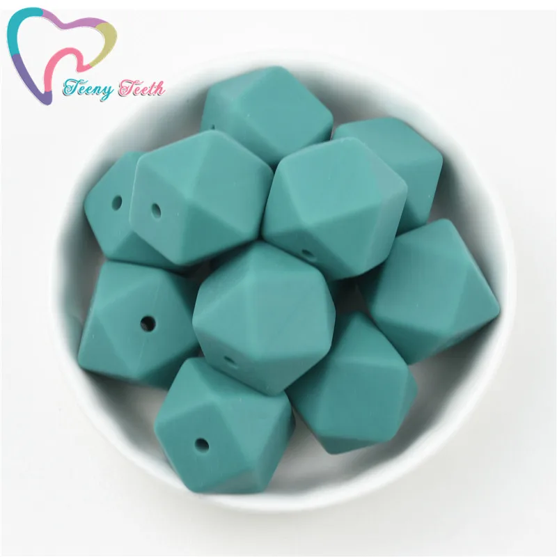 Изумрудные Детские аксессуары Teeny Teeth 10 шт. силиконовые шестигранные бусины