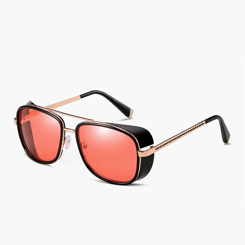 ATLRC61-1 Psacss Vintage PUNK Sunglasses Men Women Tony Stark Iron Man Fashion High Quality Sun Glasses For Driving Outdoor Gafas de sol - Цвет линз: ATLRC61-1