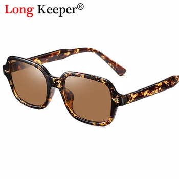 

LongKeeper Vintage Leopard Sunglasses Women Men 2020 Brand Design Square Black Frame Tortoise Retro Sun Glasses Shades