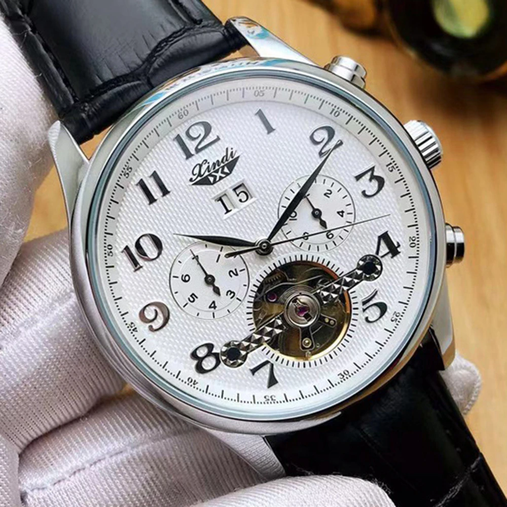 

Automatic Mechanical Wristwatches Men Tourbillon Business Stainless Steel Designer Watch Mens Fashion Waterproof Watch New 2020