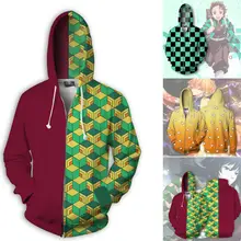 Куртка с капюшоном на молнии для косплея в стиле унисекс с героями киметсу-демонитом