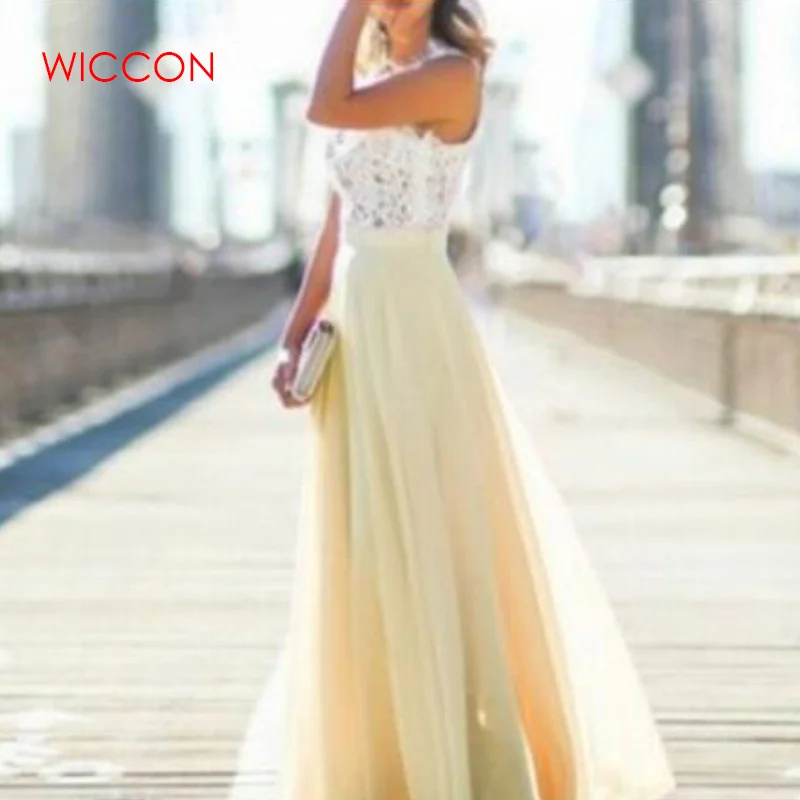 New Arrival Spring Evening Party Hollow Out Beach Dress Womens Boho Sleeveless Maxi Dress Party dresses