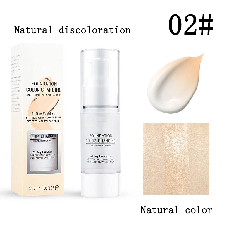 Natural Color Высококачественная меняющая цвет основа для макияжа Жидкий крем-основа для лица увлажняющий консилер тональный крем - Цвет: Natural Color