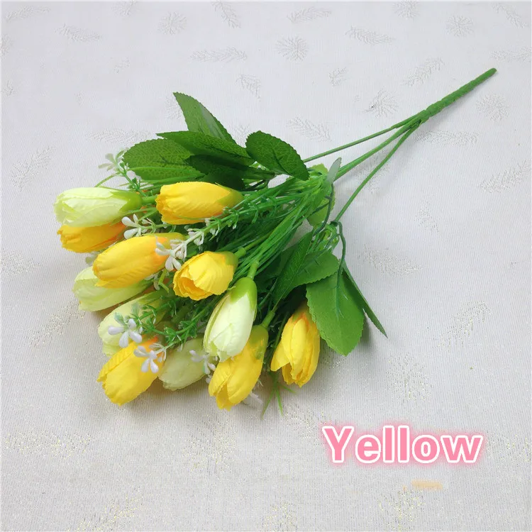15 flowers artificial tulip magnolia home decoration party wedding decoration bedroom living room decoration