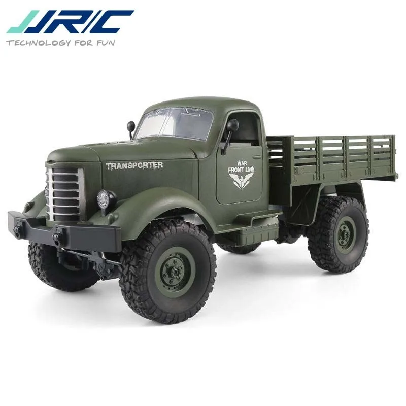 

JJR/C JJRC Q61 1/16 2.G 4WD Off-Road Military Trunk Crawler RC Car Remote Control Toys Brush Motor Kids Boys Gifts Green Grey
