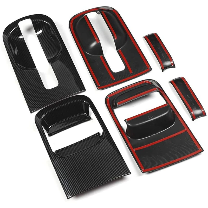 현대 그랜드 Starex H1 I800 2018-2020 자동차 액세서리에 대 한 6 개/대 자동차 ABS 탄소 섬유 도어 핸들 그릇 커버