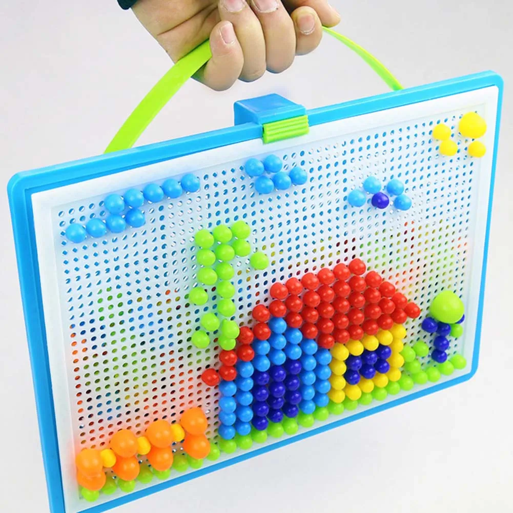 Горячая мозаика Pegboard детские развивающие игрушки 296 шт гриб пазл для ногтей обучение по головоломкам игрушки D6
